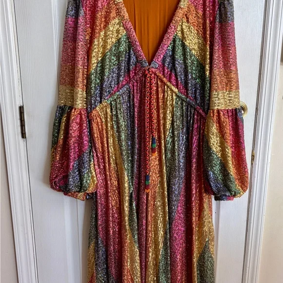 Farm Rio Sequin Midi Dress XL - Picture 1 of 7